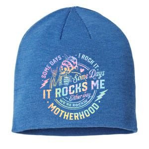 Some Days I Rock It Some Days It Rocks Me Tie Dye Skull Mom Gift Sustainable Beanie