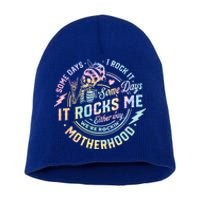 Some Days I Rock It Some Days It Rocks Me Tie Dye Skull Mom Gift Short Acrylic Beanie