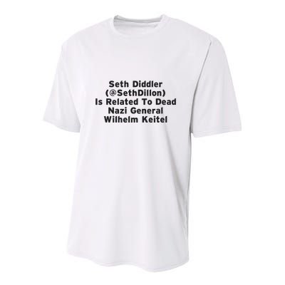Seth Diddler Is Related To Dead Nazi General Wilhelm Keitel Youth Performance Sprint T-Shirt