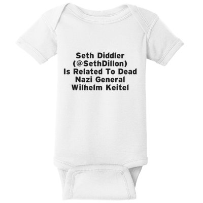 Seth Diddler Is Related To Dead Nazi General Wilhelm Keitel Baby Bodysuit