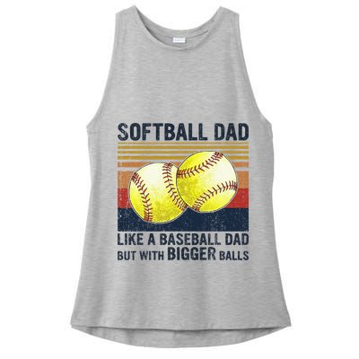 Softball Dad Just Like A Baseball Dad But With Bigger Balls Ladies PosiCharge Tri-Blend Wicking Tank