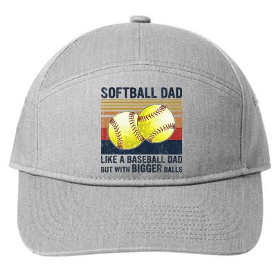 Softball Dad Just Like A Baseball Dad But With Bigger Balls 7-Panel Snapback Hat
