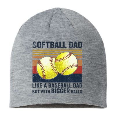 Softball Dad Just Like A Baseball Dad But With Bigger Balls Sustainable Beanie