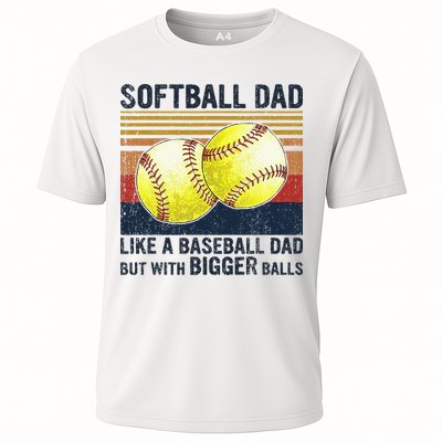 Softball Dad Just Like A Baseball Dad But With Bigger Balls Performance Shirt
