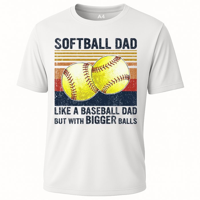 Softball Dad Just Like A Baseball Dad But With Bigger Balls Performance Shirt
