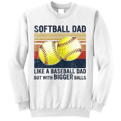 Softball Dad Just Like A Baseball Dad But With Bigger Balls Sweatshirt