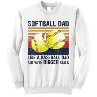 Softball Dad Just Like A Baseball Dad But With Bigger Balls Sweatshirt