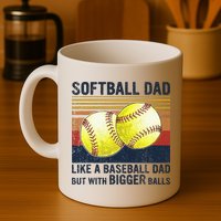Softball Dad Just Like A Baseball Dad But With Bigger Balls Mug