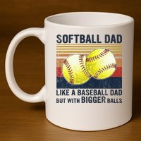 Softball Dad Just Like A Baseball Dad But With Bigger Balls 11oz C Handle Ceramic Mug