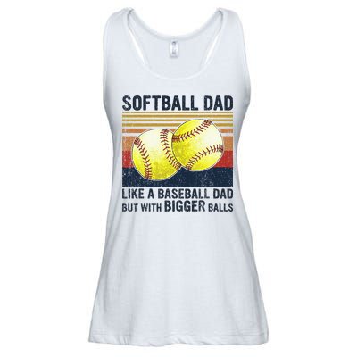 Softball Dad Just Like A Baseball Dad But With Bigger Balls Ladies Essential Flowy Tank