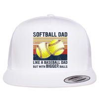 Softball Dad Just Like A Baseball Dad But With Bigger Balls Flatbill Hat