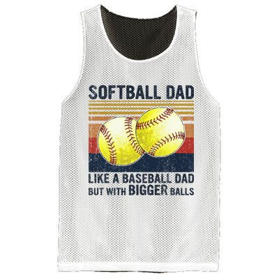 Softball Dad Just Like A Baseball Dad But With Bigger Balls Mesh Reversible Basketball Jersey Tank
