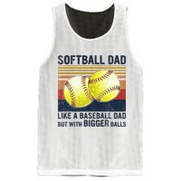 Softball Dad Just Like A Baseball Dad But With Bigger Balls Mesh Reversible Basketball Jersey Tank