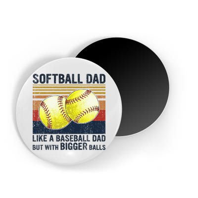 Softball Dad Just Like A Baseball Dad But With Bigger Balls Magnet