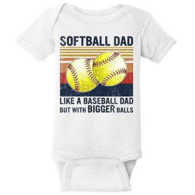 Softball Dad Just Like A Baseball Dad But With Bigger Balls Baby Bodysuit