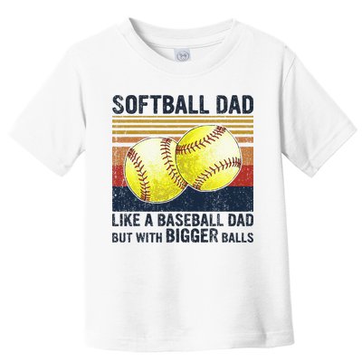 Softball Dad Just Like A Baseball Dad But With Bigger Balls Toddler T-Shirt