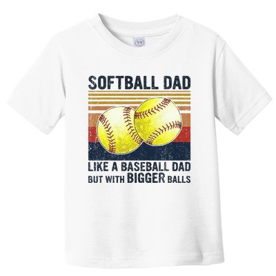 Softball Dad Just Like A Baseball Dad But With Bigger Balls Toddler T-Shirt