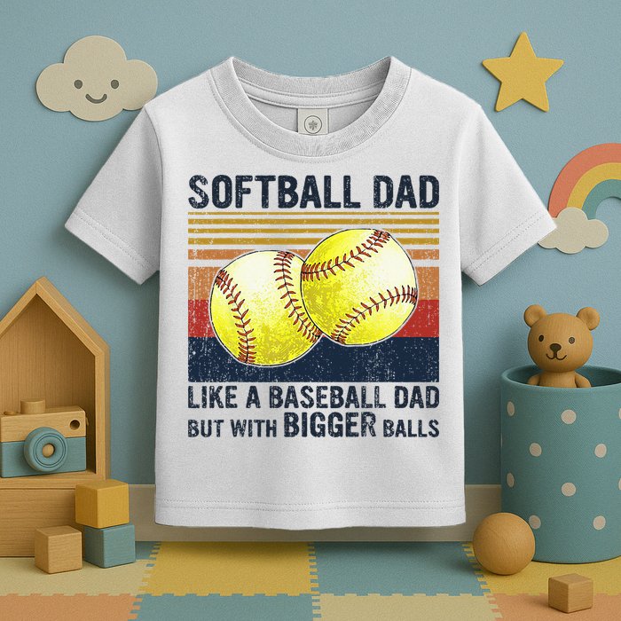 Softball Dad Just Like A Baseball Dad But With Bigger Balls Toddler T-Shirt
