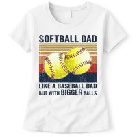 Softball Dad Just Like A Baseball Dad But With Bigger Balls Womens T-Shirt