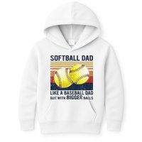 Softball Dad Just Like A Baseball Dad But With Bigger Balls Kids Hoodie