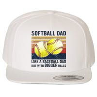Softball Dad Just Like A Baseball Dad But With Bigger Balls Wool Snapback Cap