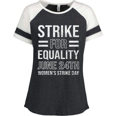 Strike Day June 24th Wear Red Equal Rights Feminist Enza Ladies Jersey Colorblock Tee