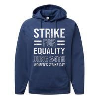 Strike Day June 24th Wear Red Equal Rights Feminist Performance Fleece Hoodie