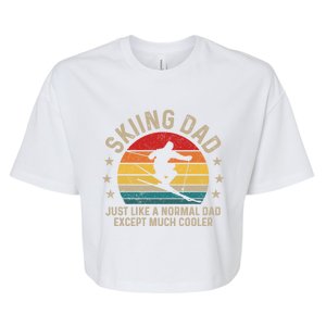 Skiing Dad Just Like Normal Dad Except Much Cooler Ski Skier Gift Bella+Canvas Jersey Crop Tee