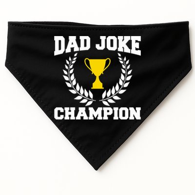 Sarcastic Dad Joke Champion Of Dad Jokes Dad Joke Champion Funny Gift USA-Made Doggie Bandana