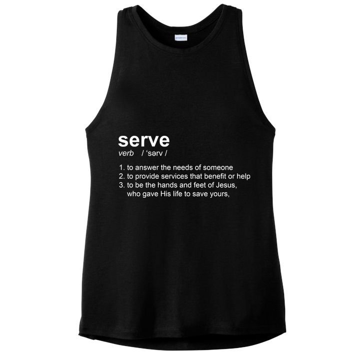 Serve Definition Jesus Christian Faith Ladies PosiCharge Tri-Blend Wicking Tank