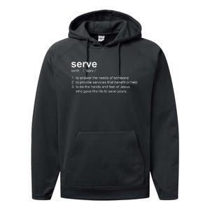 Serve Definition Jesus Christian Faith Performance Fleece Hoodie