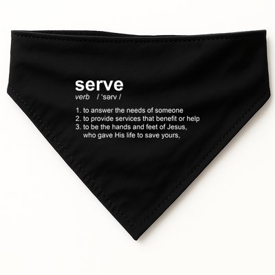 Serve Definition Jesus Christian Faith USA-Made Doggie Bandana