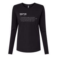 Serve Definition Jesus Christian Faith Womens Cotton Relaxed Long Sleeve T-Shirt