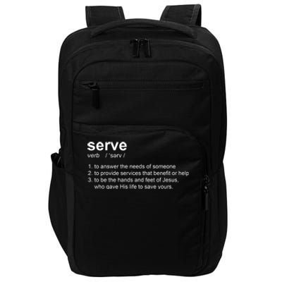 Serve Definition Jesus Christian Faith Impact Tech Backpack