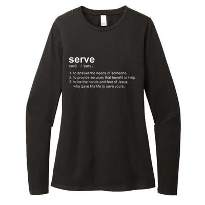 Serve Definition Jesus Christian Faith Womens CVC Long Sleeve Shirt