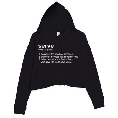 Serve Definition Jesus Christian Faith Crop Fleece Hoodie
