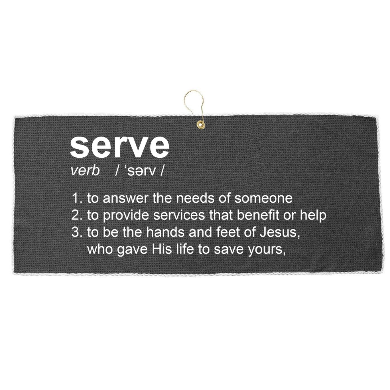 Serve Definition Jesus Christian Faith Large Microfiber Waffle Golf Towel