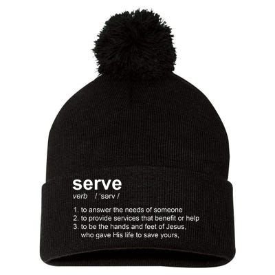 Serve Definition Jesus Christian Faith Pom Pom 12in Knit Beanie