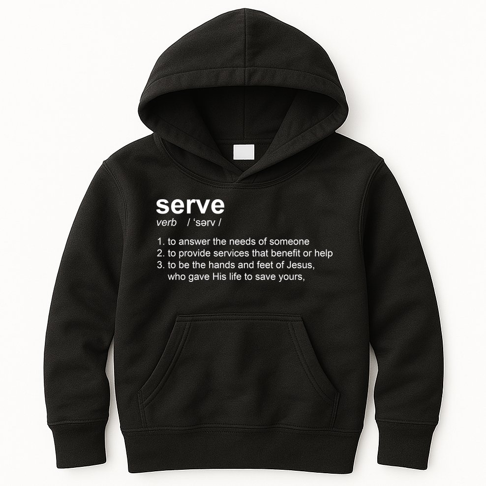 Serve Definition Jesus Christian Faith Kids Hoodie