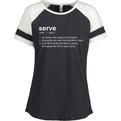 Serve Definition Jesus Christian Faith Enza Ladies Jersey Colorblock Tee