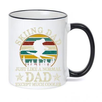 Skiing Dad Just Like Normal Dad Except Much Cooler Ski Skier Meaningful Gift 11oz Black Color Changing Mug