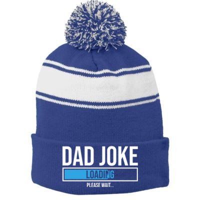 Superhero Dad Joke Loading Please Wait Papa Gift Stripe Pom Pom Beanie