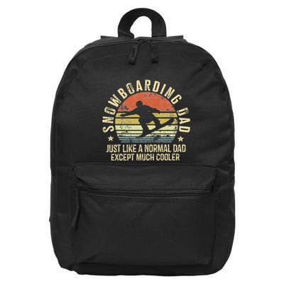 Snowboarding Dad Just Like Normal Dad Much Cooler Snowboard 16 in Basic Backpack