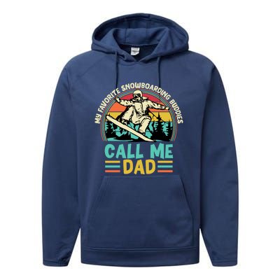 Snowboarding Dad Just Like Normal Dad Much Cooler Snowboard Gift Performance Fleece Hoodie