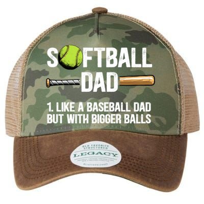 Softball Dad Just Like A Baseball Dad But With Bigger Balls Cute Gift Legacy Tie Dye Trucker Hat