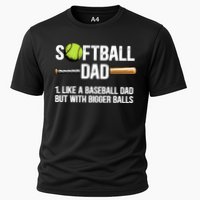 Softball Dad Just Like A Baseball Dad But With Bigger Balls Cute Gift Cooling Performance Crew T-Shirt
