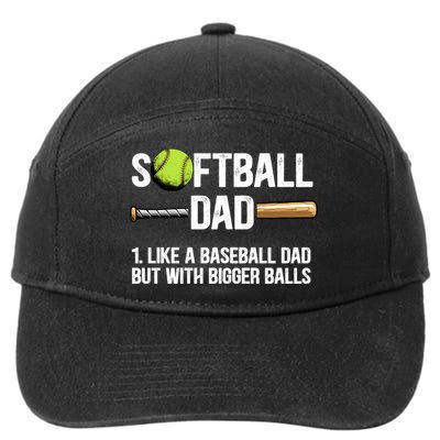 Softball Dad Just Like A Baseball Dad But With Bigger Balls Cute Gift 7-Panel Snapback Hat