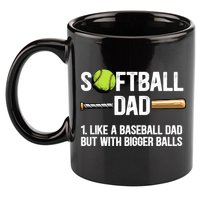 Softball Dad Just Like A Baseball Dad But With Bigger Balls Cute Gift 11oz C Handle Ceramic Mug