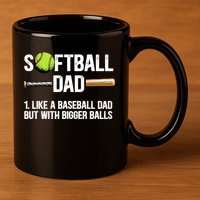 Softball Dad Just Like A Baseball Dad But With Bigger Balls Cute Gift 11oz C Handle Ceramic Mug