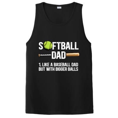 Softball Dad Just Like A Baseball Dad But With Bigger Balls Cute Gift PosiCharge Competitor Tank